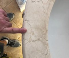 Marble chip before repair